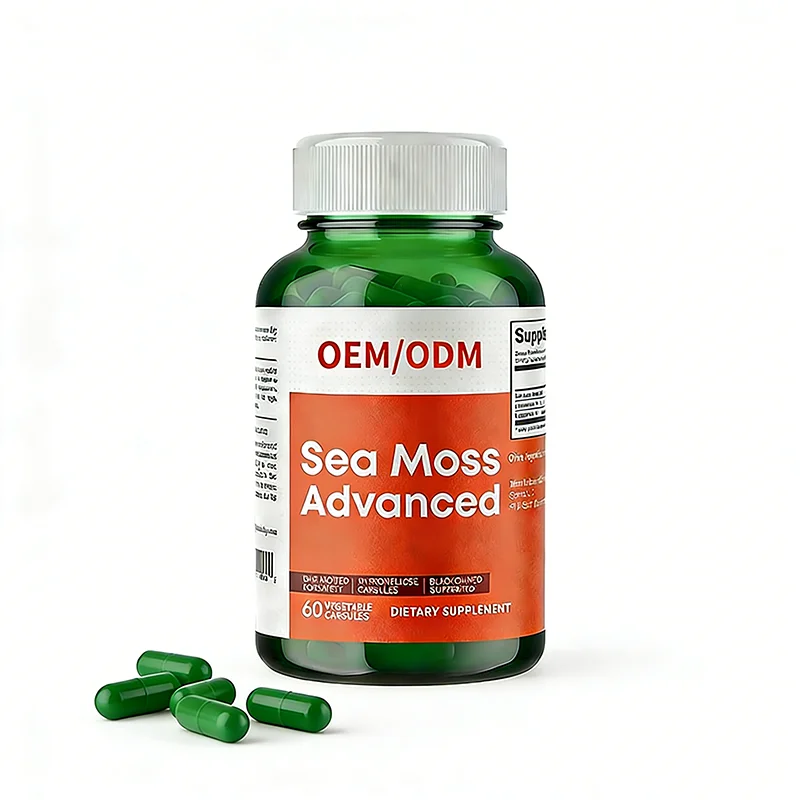 OEM Natural Thyroid Support Supplement with Sea Moss Selenium Iodine B12 Iron Energy Booster MSM Capsules Wholesale