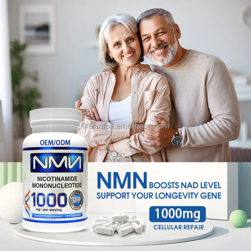 OEM NMN 1000mg Serving High Purity NMN Nicotinamide Mononucleotide NAD+ Precursor Anti Aging Energy Metabolism Support