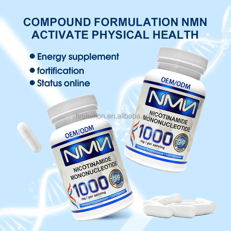 OEM NMN 1000mg Serving High Purity NMN Nicotinamide Mononucleotide NAD+ Precursor Anti Aging Energy Metabolism Support