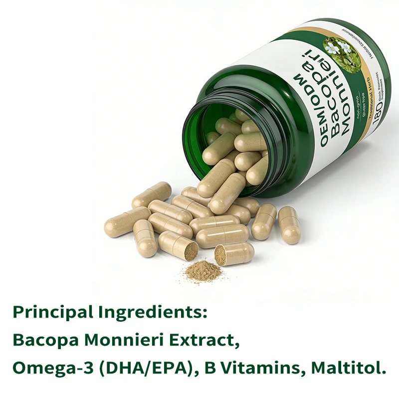 OEM ODM Bacopa Monnier Capsules SupplementEnhances Memory and Focus Brain Nutrition Capsules Dietary Supplement