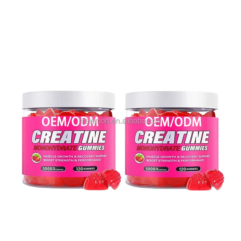 OEM ODM High Purity Creatine Monohydrate Gummies Adult Gym Supplement Enhanced Muscle Recovery Energy Booster Creatine Gummies