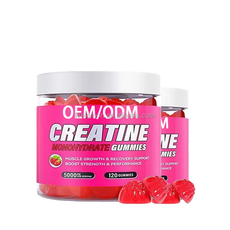 OEM ODM High Purity Creatine Monohydrate Gummies Adult Gym Supplement Enhanced Muscle Recovery Energy Booster Creatine Gummies