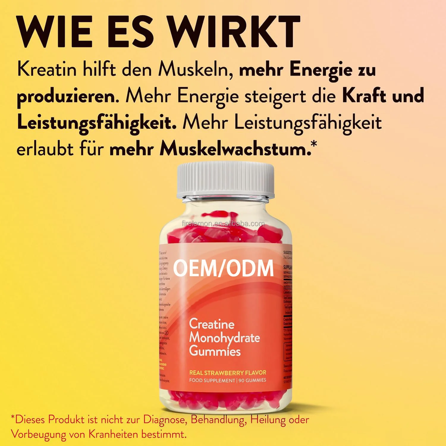 OEM ODM High Quality Creatine Gummies OEM Creatine Monohydrate Food Supplement for Adults