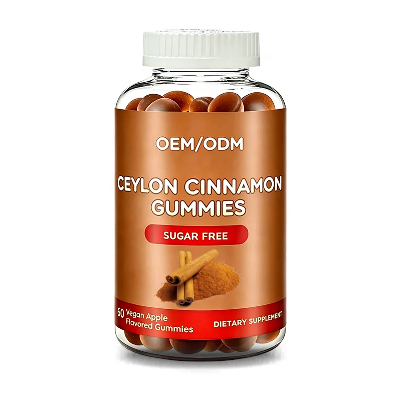 OEM Private Label Ceylon Cinnamon Gummies with MCT Oil for Blood Sugar Support & Metabolism Antioxidant Vegan Supplement