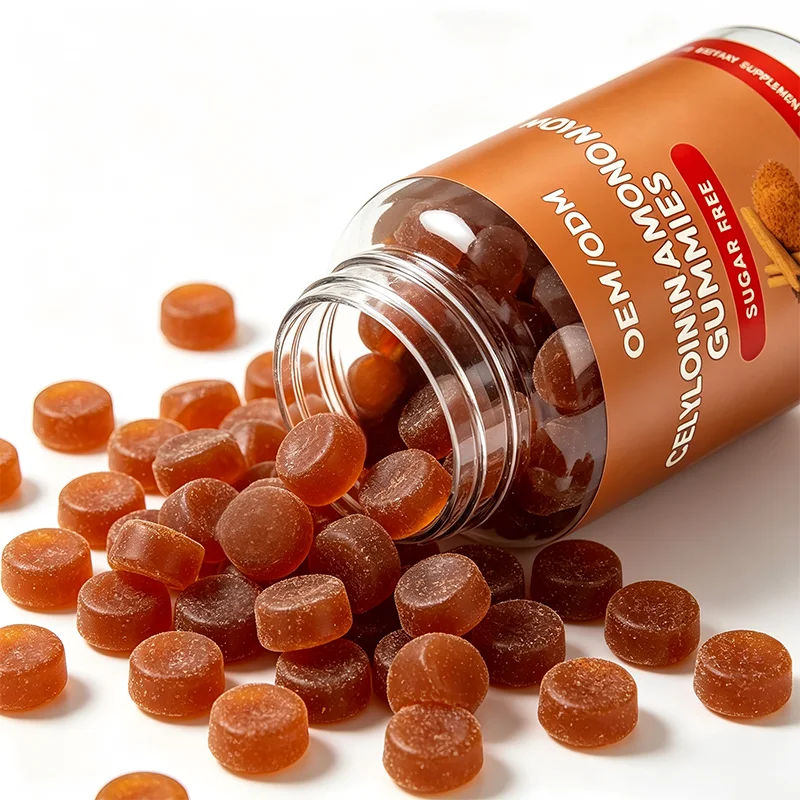 OEM Private Label Ceylon Cinnamon Gummies with MCT Oil for Blood Sugar Support & Metabolism Antioxidant Vegan Supplement