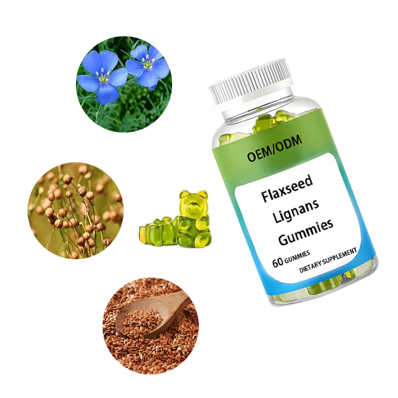 OEM Flaxseed Lignans Vitamin Supplements Women's Health Care Soft Gummies Reduce Menopausal Hot Flashes Balance Hormones
