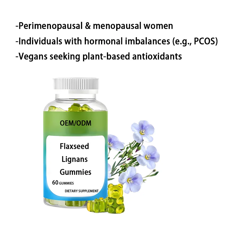 OEM Flaxseed Lignans Vitamin Supplements Women's Health Care Soft Gummies Reduce Menopausal Hot Flashes Balance Hormones