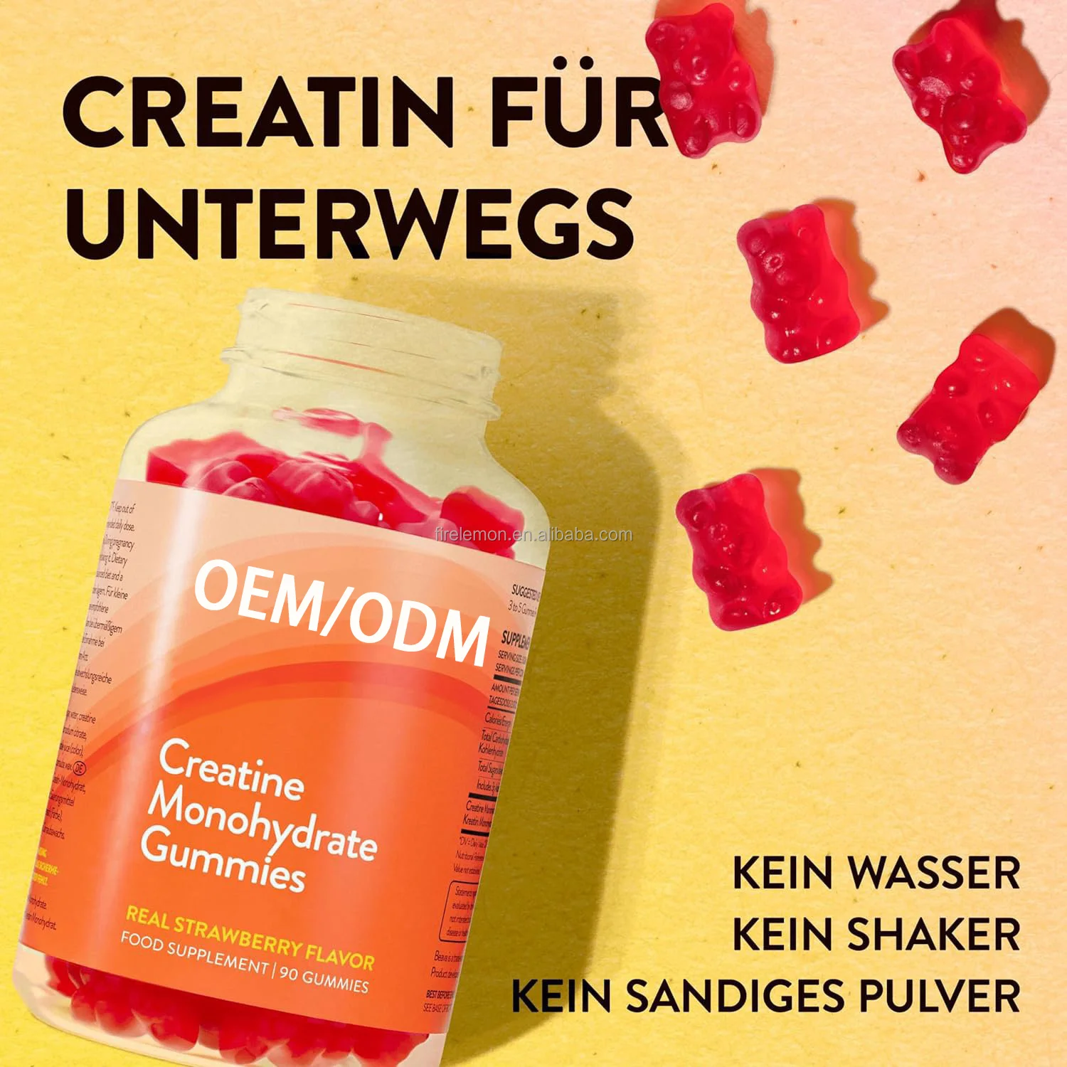 OEM Pre Workout Gummies Sport Energy Supplement with Sports Nutrition Creatine Chewable Muscle Growth Creatine Gummies
