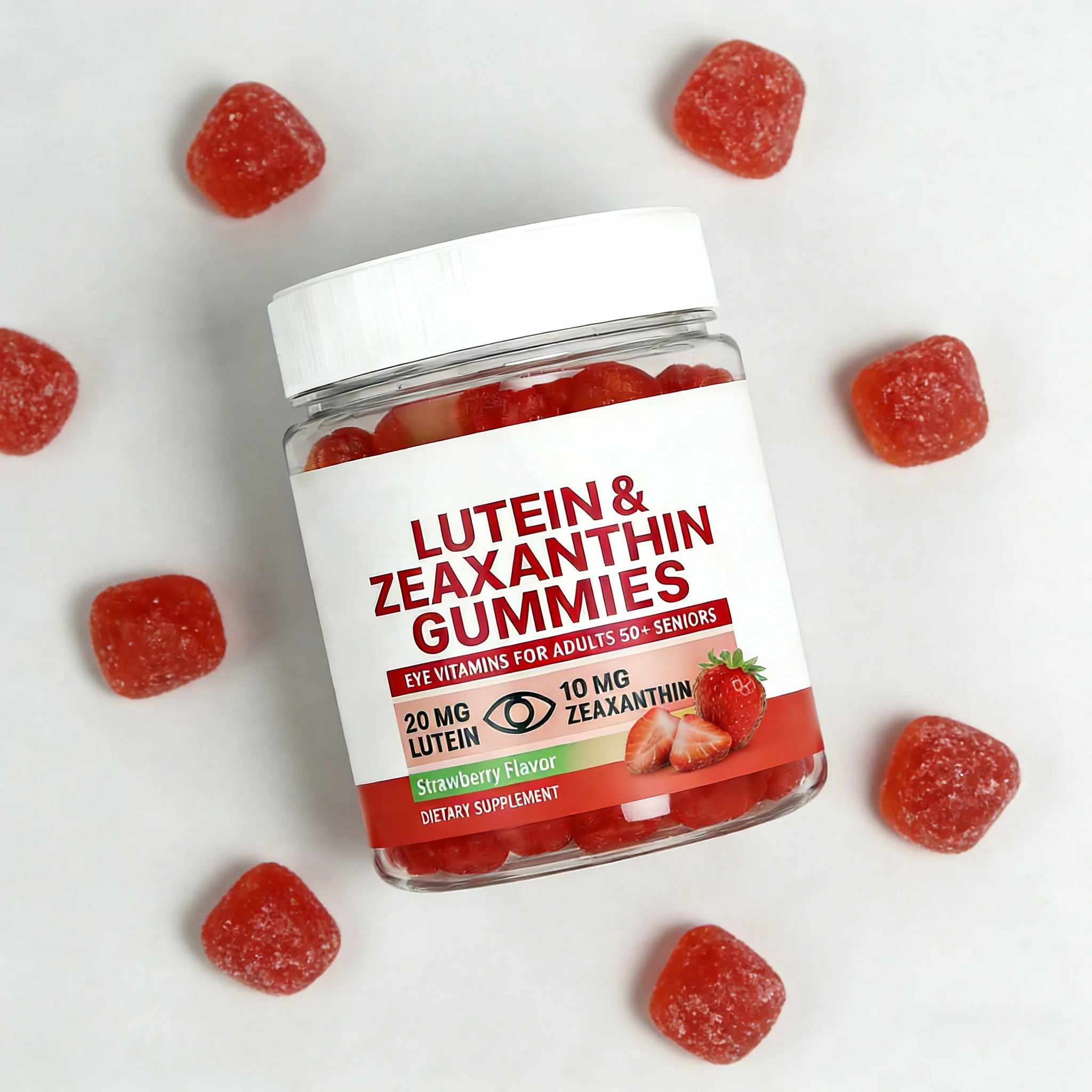 OEM Lutein & Zeaxanthin Gummies Eye Vitamins Chewable Gummy for Adults 50+ & Seniors Dietary Supplement