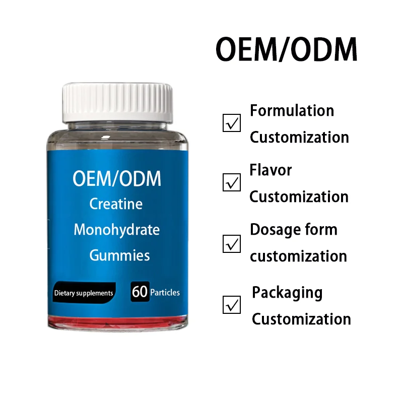 OEM Food Supplements Adult Fitness Sports Nutrition Creatine Monohydrate Gummies for Explosive Strength Building