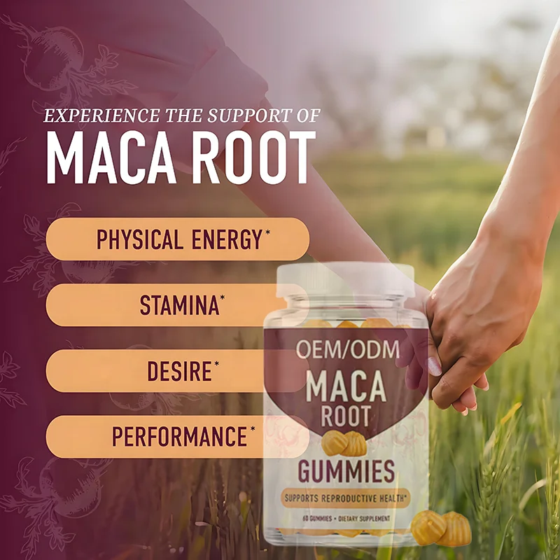 OEM Private Label Women Hormone Balance Supplement Maca Root Gummies PMS Menopause Relief Herbal Supplement