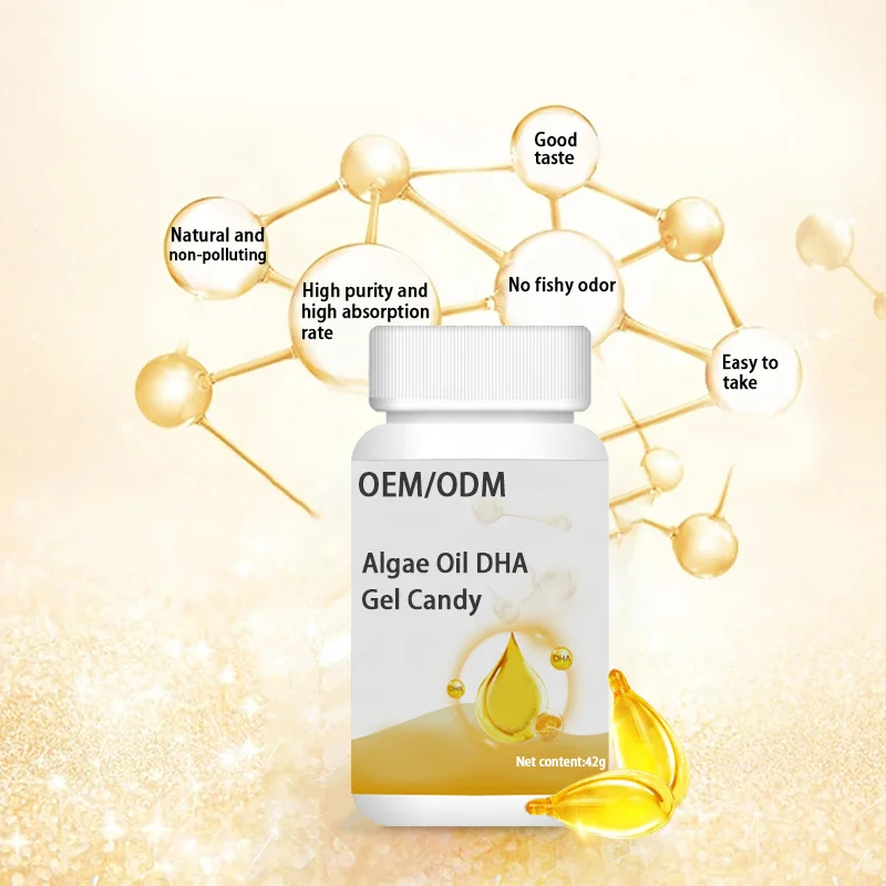 OEM High Purity Algae Oil DHA Gummy Candy High Absorption DHA Softgel Capsule for Brain & Eyes Health Dietary Supplements
