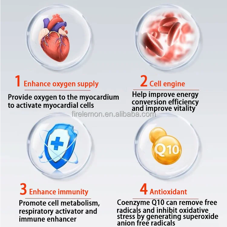OEM High Quality Coenzyme Q10 Capsules Antioxidant Softgels Free Radical Scavengers & Cellular Energy Food Supplements