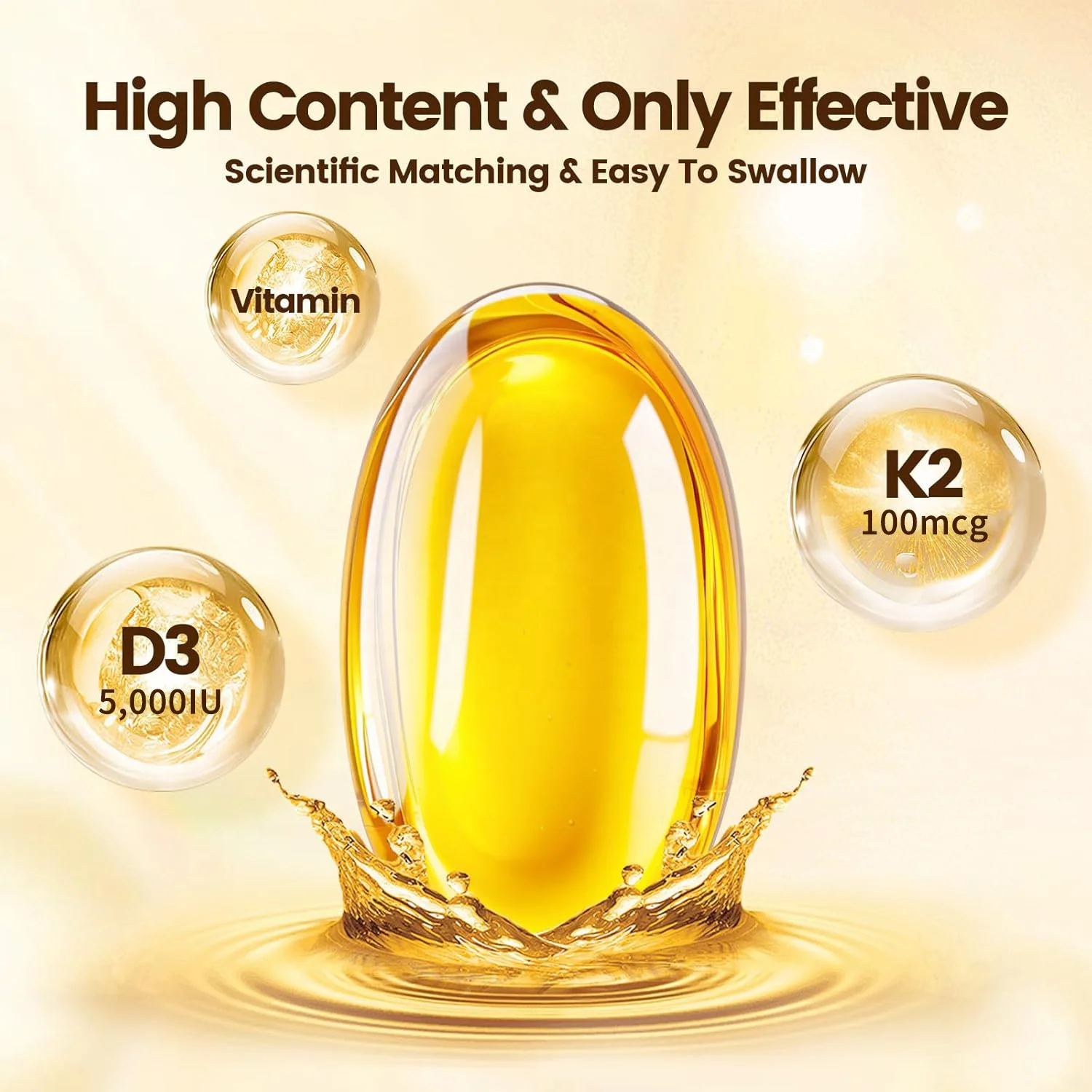 OEM Wholesale D2 K3 Softgels Supplement Vitamins and Minerals to Promote Calcium Absorption Dietary Supplement