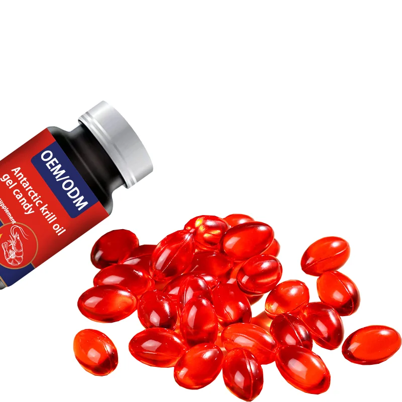OEM ODM Premium Krill Oil Softgels Support Brain Cognitive Health with EPA DHA Antarctic Krill Oil Soft Capsules
