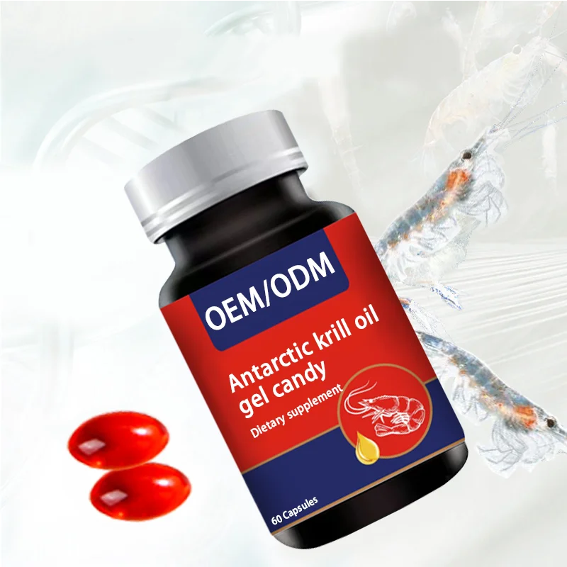 OEM ODM Premium Krill Oil Softgels Support Brain Cognitive Health with EPA DHA Antarctic Krill Oil Soft Capsules