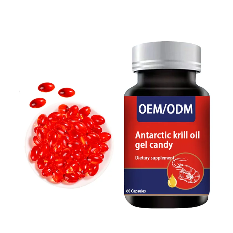 OEM High Quality Softgel Krill Oil Supplements Antarctic Krill Animal Extract with Omega-3 DHA Food Supplements
