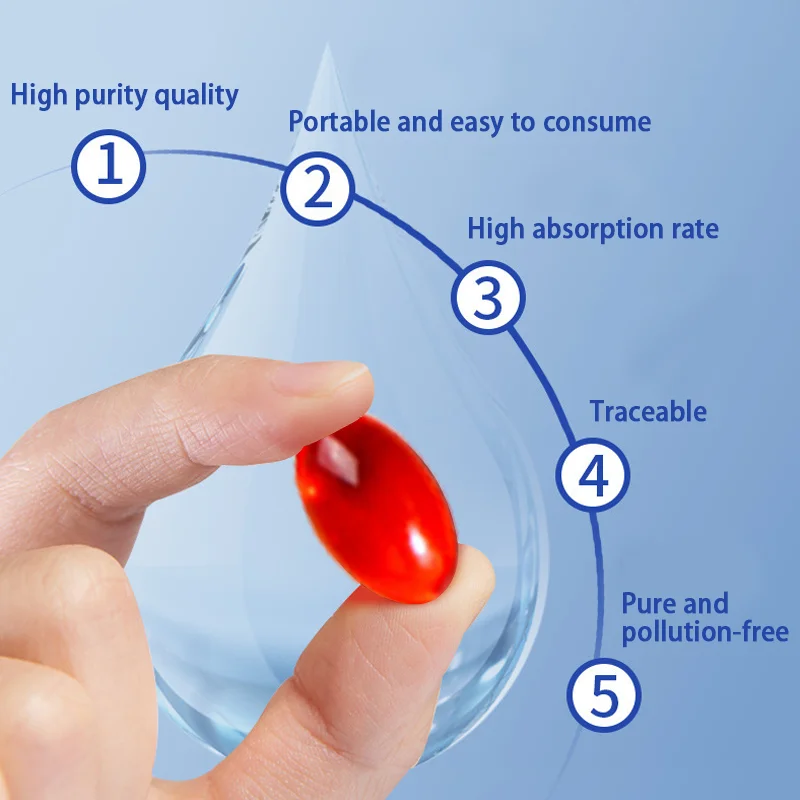 OEM High Quality Softgel Krill Oil Supplements Antarctic Krill Animal Extract with Omega-3 DHA Food Supplements