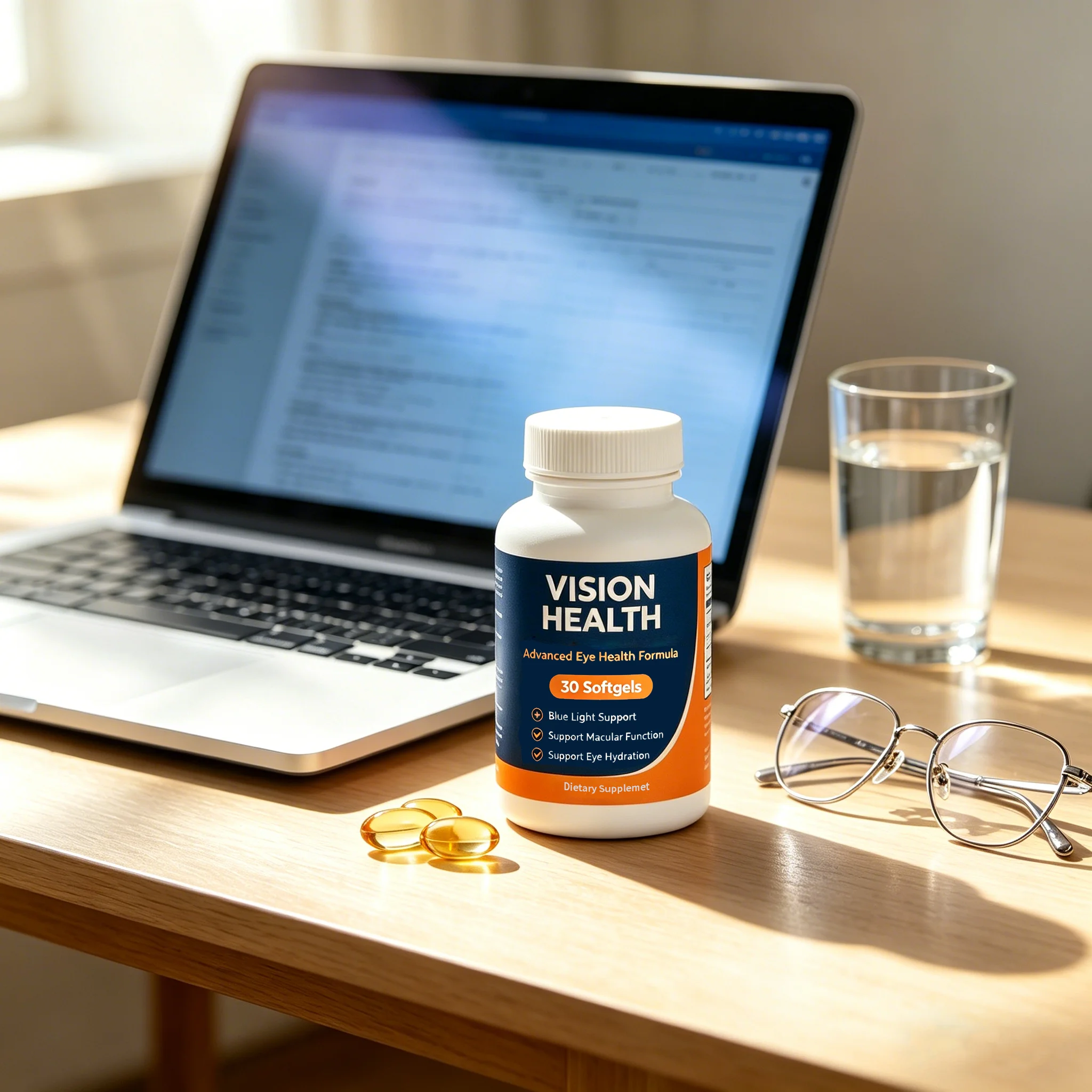 OEM Eye Supplement with Lutein & Zeaxanthin Softgels Supports Vision Health Care Everyday Eye Strain & Occasional Dry Eye