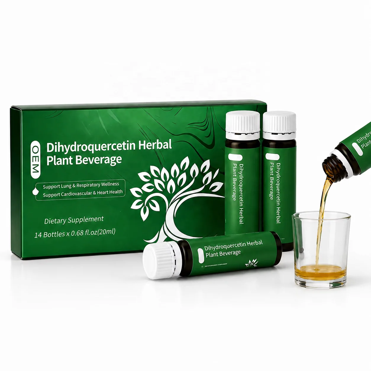OEM Dihydroquercetin Herbal Drink Lung & Respiratory Health Support Heart Health Supplement Powerful Antioxidant Oral Liquid
