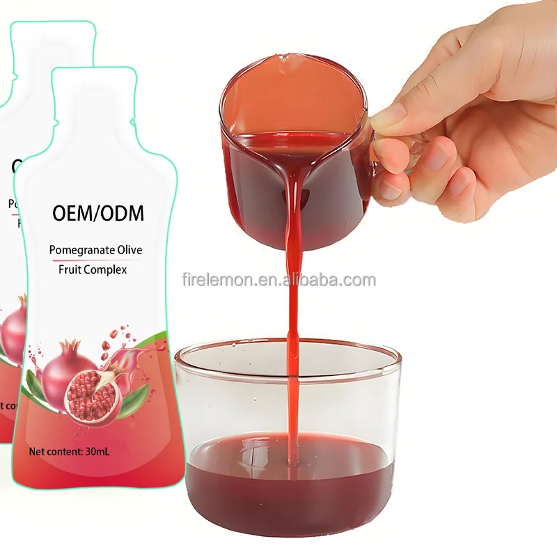 Private Label Collagen Infused Drink Antioxidant Supplement Natural Ingredients Pomegranate Juice Olive Powder for Skin Health