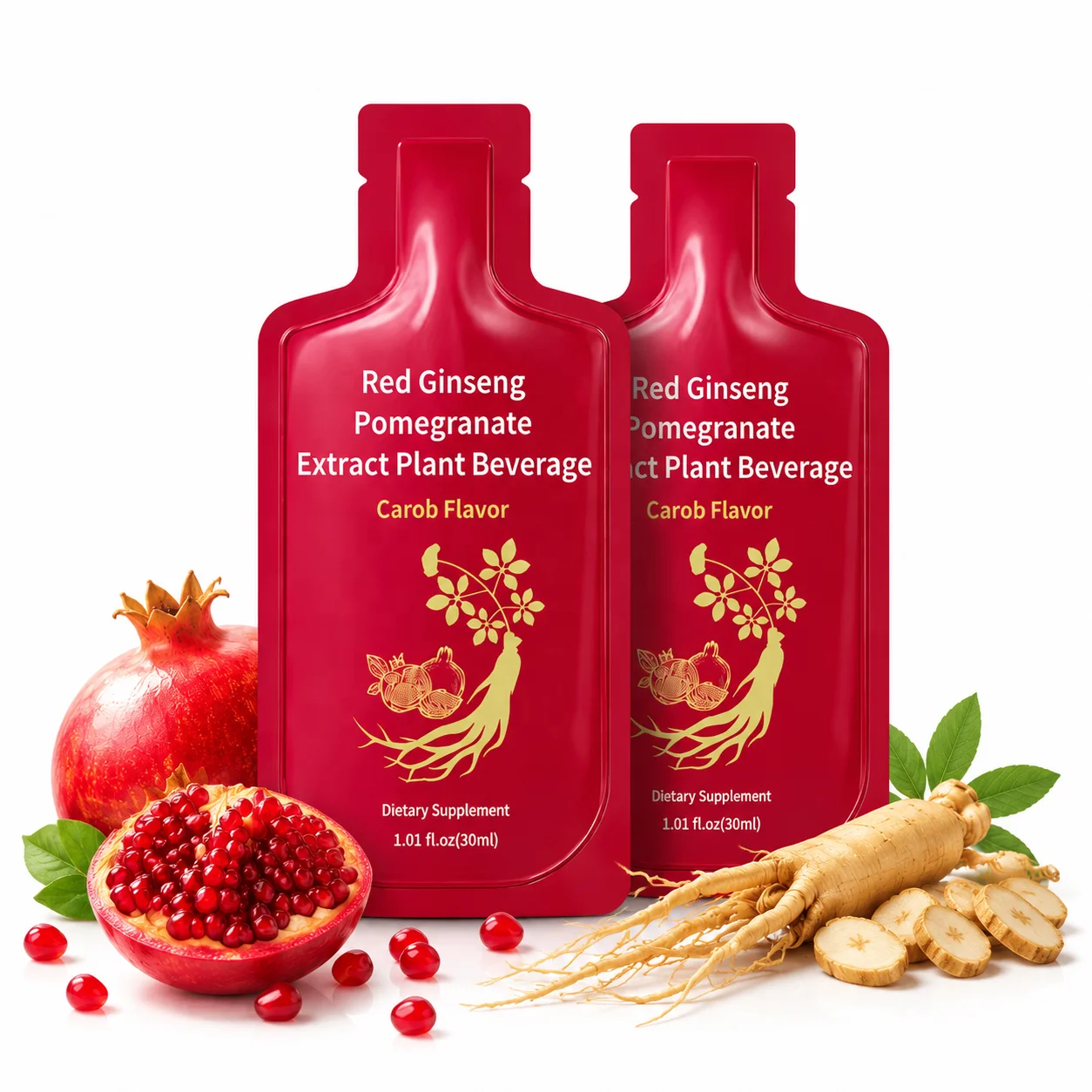 OEM Red Ginseng Pomegranate Liquid with Red Clover Carob Extract Women's Hormone Balance Women Supplements for Menopause