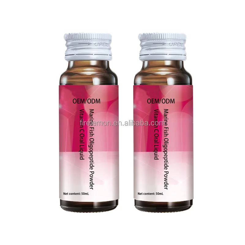 OEM/ODM Premium Marine Fish Oligopeptide Powder with Vitamin C and E Oral Liquid Skin Hydration Elasticity Supplement