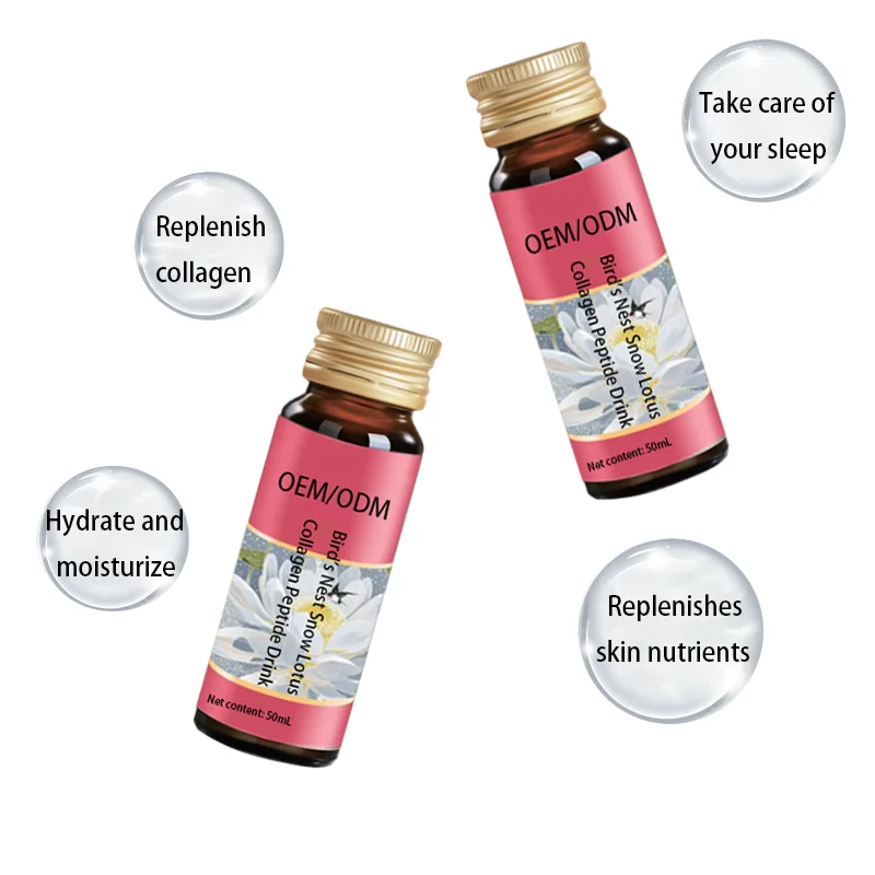 OEM ODM Hydrolyzed Collagen Drink With GABA Sodium Hyaluronate Food Supplements for Sleep Support Skin Hydration