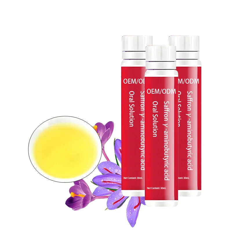 Premium Saffron Extract Gamma Aminobutyric Acid Supplement Support Relaxation Improve Sleep Quality BCAA Oral Liquid