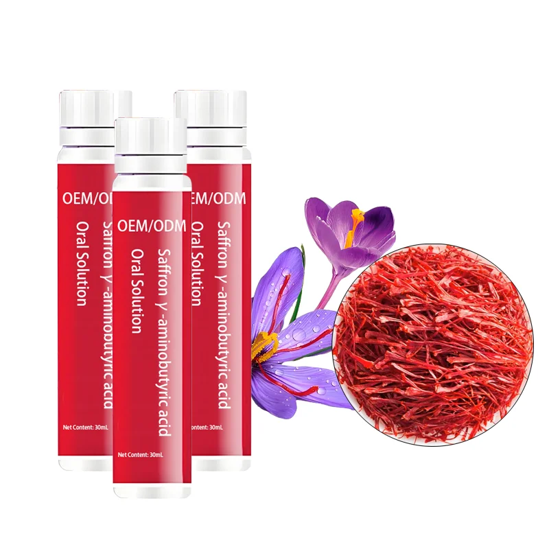 Premium Saffron Extract Gamma Aminobutyric Acid Supplement Support Relaxation Improve Sleep Quality BCAA Oral Liquid