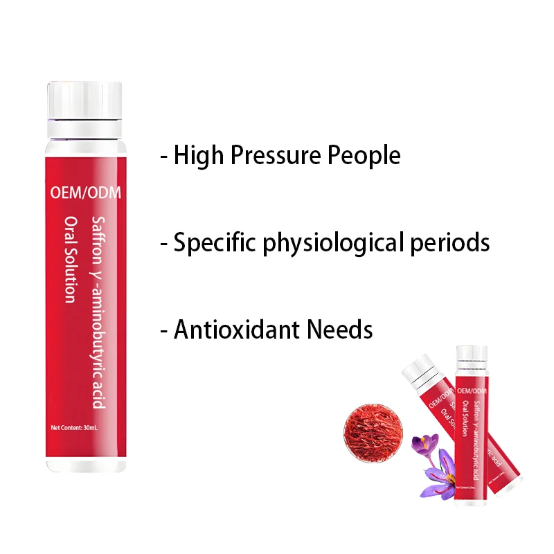 Premium Saffron Extract Gamma Aminobutyric Acid Supplement Support Relaxation Improve Sleep Quality BCAA Oral Liquid