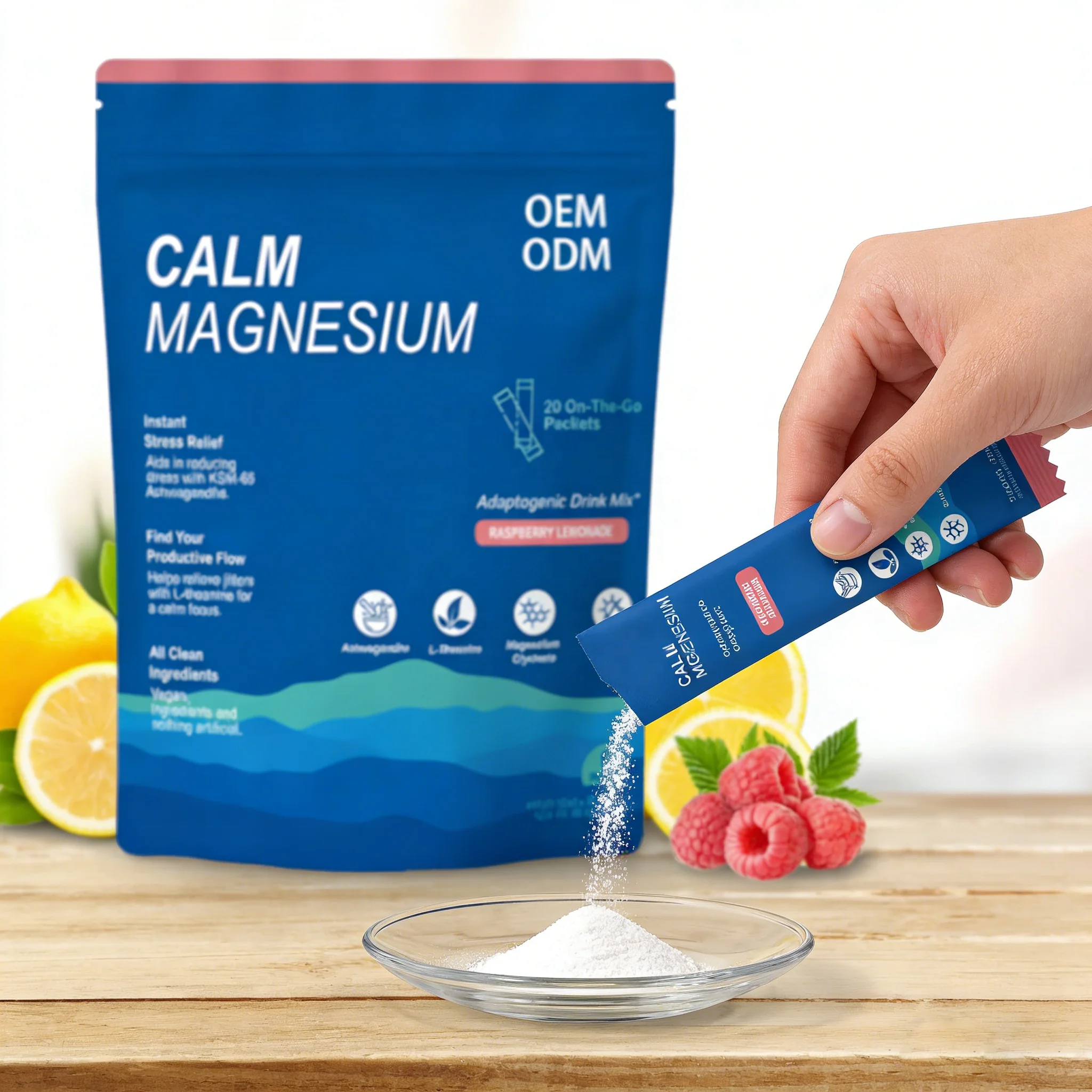 OEM Custom Magnesium Relaxation Instant Drink Powder Sports Energy Recovery Electrolyte Powder Sachets Dietary Supplement