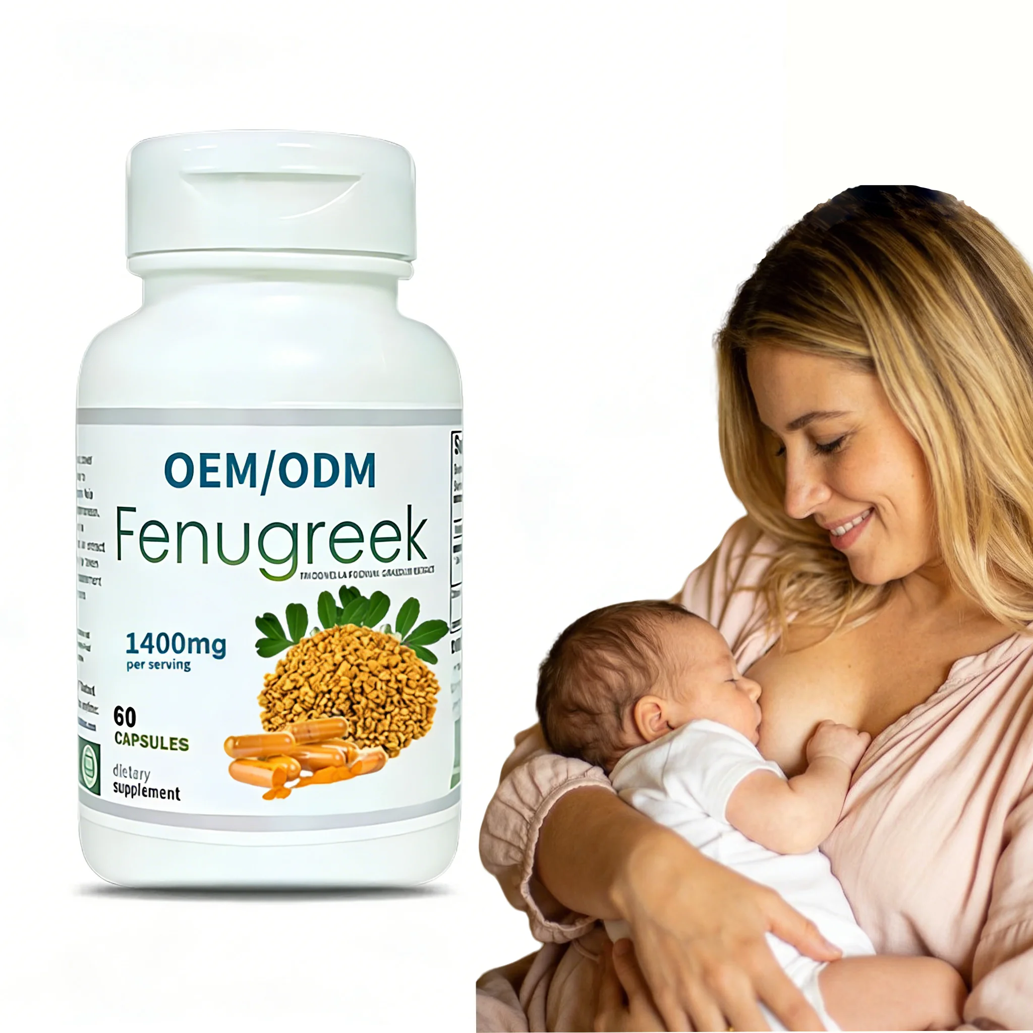 OEM ODM Promote Milk Production Extra Strength Fenugreek Extract Capsules Lactation Support Supplement Nursing Mothers