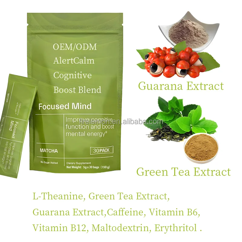Customized Alert Calm Cognitive Boost Blend Supplement with Green Tea Extract Boost Cognitive Function & Mental Energy