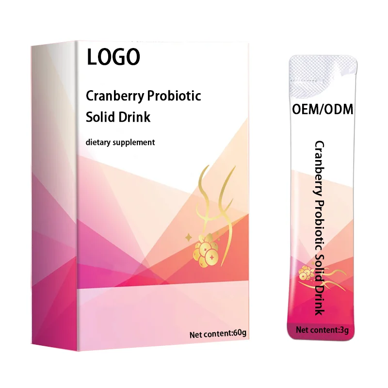 OEM/ODM Cranberry Probiotic Powder Support Female Vaginal Health and Digestive System Care Prebiotics Probiotics for Women