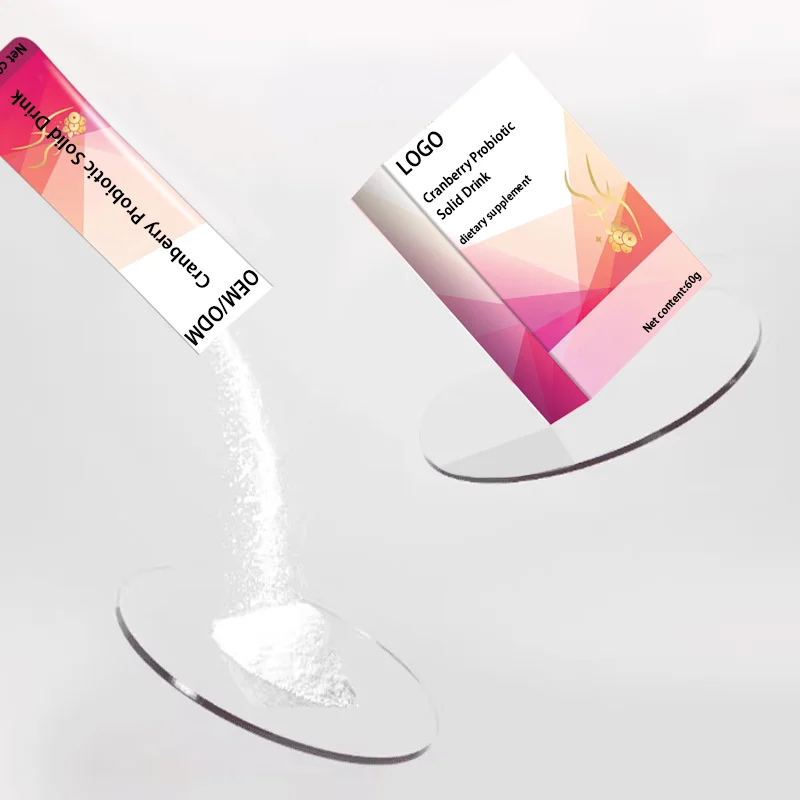 OEM/ODM Cranberry Probiotic Powder Support Female Vaginal Health and Digestive System Care Prebiotics Probiotics for Women