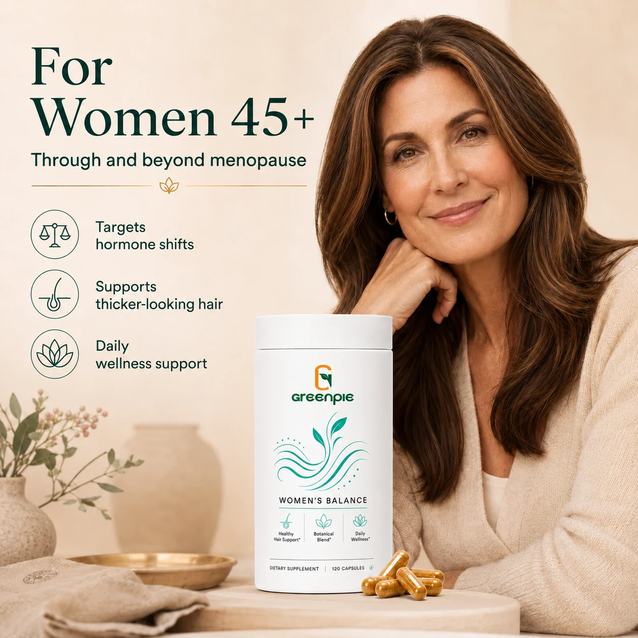 Greenpie GMP Factory Hair Vitamins Biotin Bioactive Keratin Hair Growth Supplements Women's Balance Capsules