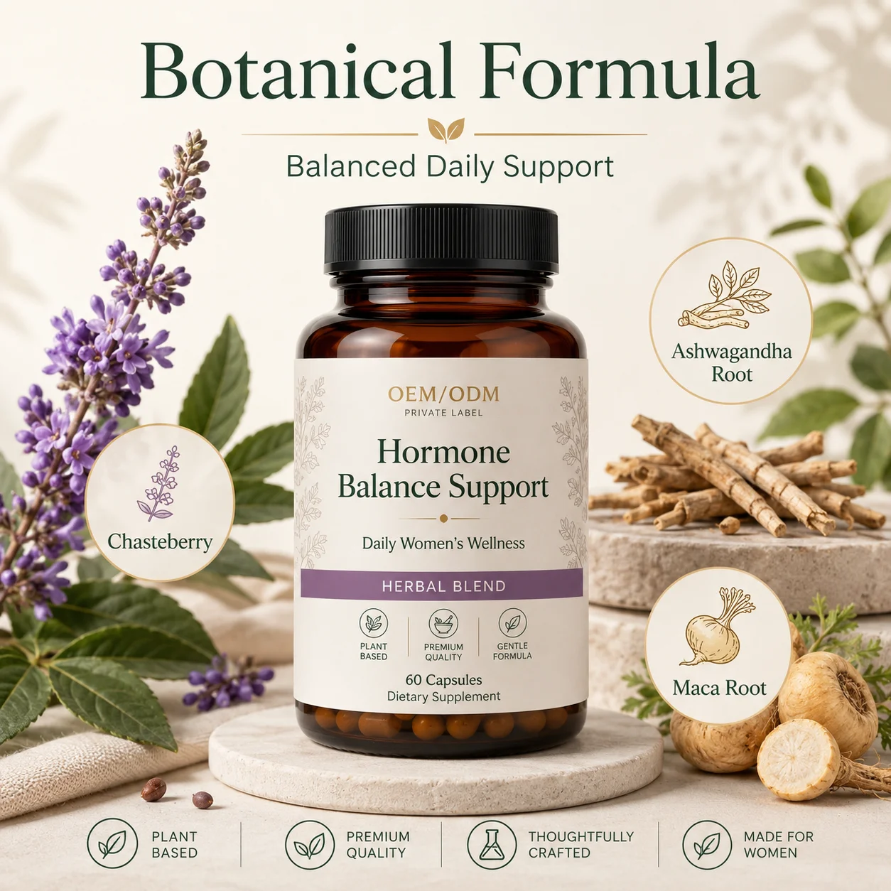Greenpie OEM Private Label Natural Hormone Balance Capsules Adult Women Maintain Hormone PH Balance Capsules