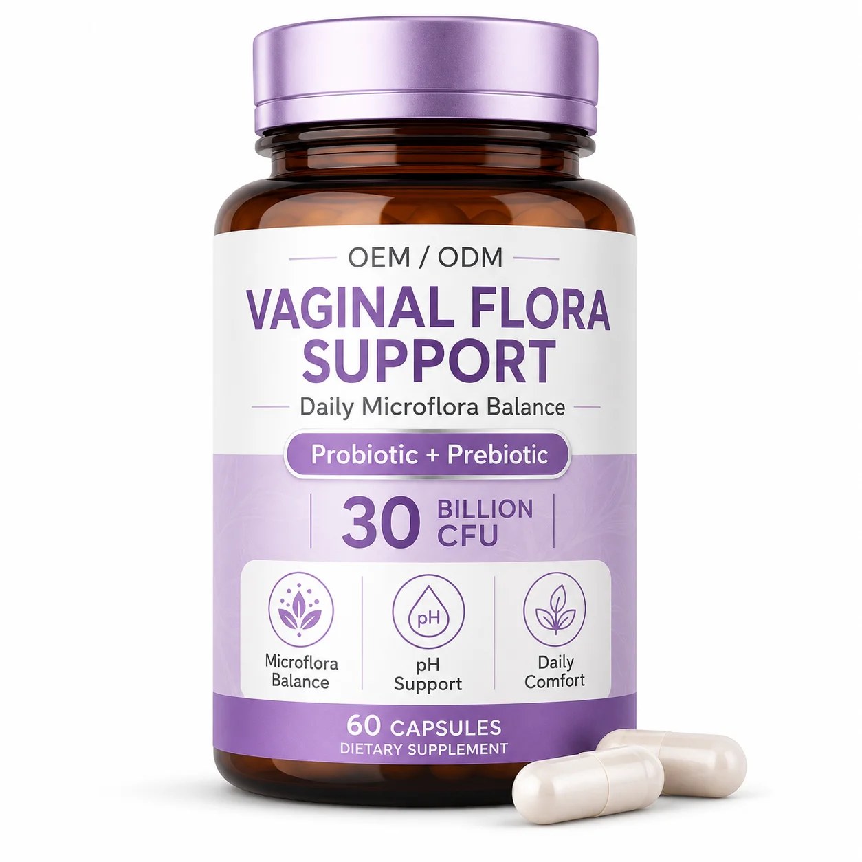 Greenpie OEM Womens Probiotic Capsules Vaginal Health Odor Control pH Balance Yeast Vaginal Flora Support Capsules