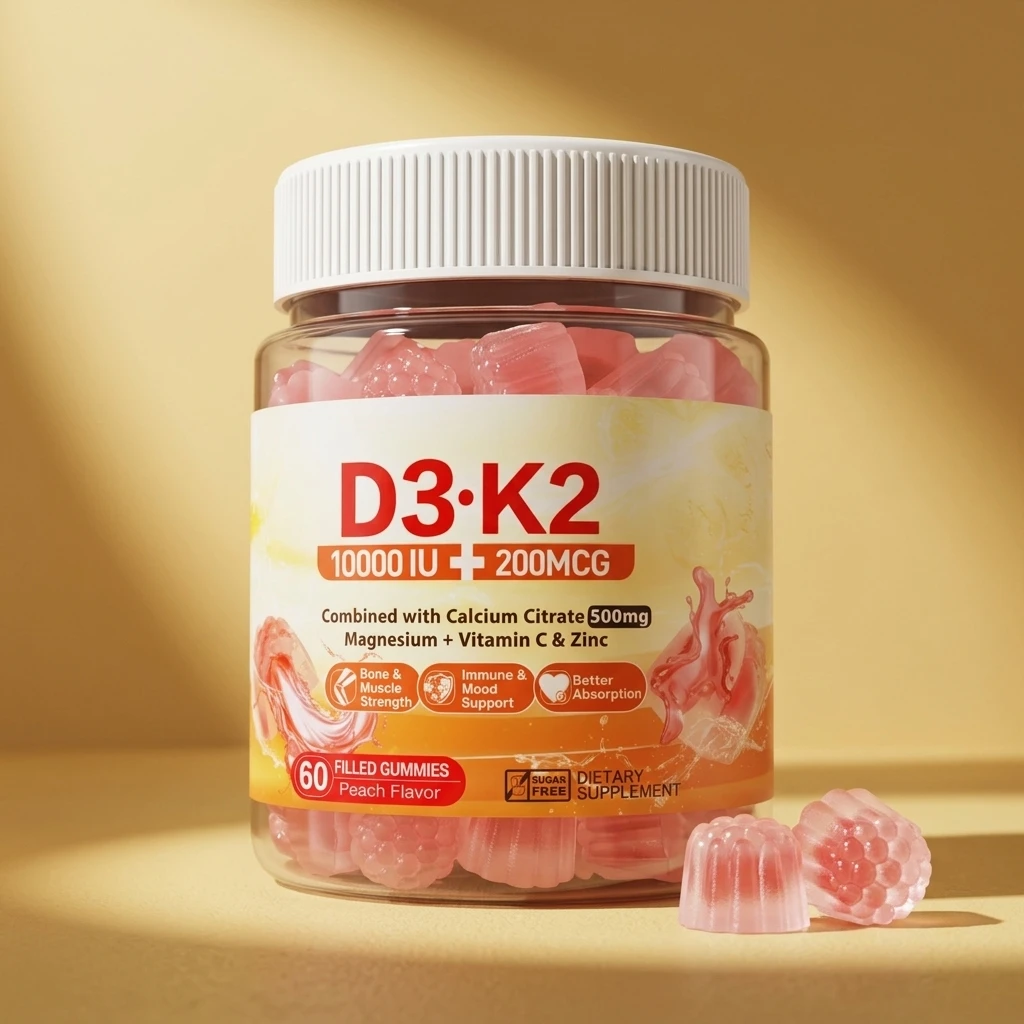 BFL Hot Sale OEM Custom Filled Gummy Healthcare Supplement D3 K2 Multivitamin Gummies for Bone Muscle Immune