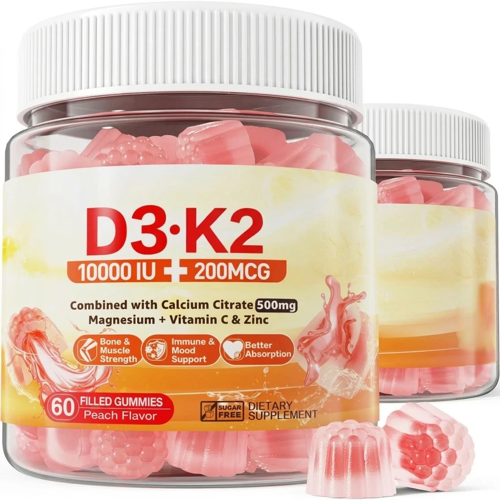 BFL Hot Sale OEM Custom Filled Gummy Healthcare Supplement D3 K2 Multivitamin Gummies for Bone Muscle Immune