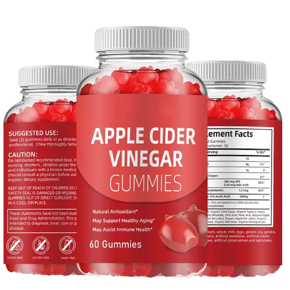 Manufacturers OEM ODM Natural Energy Supplement Private Label Sugar-free Apple Cider Vinegar Gummies for Adult