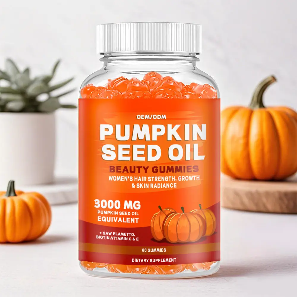 Bulk Beauty Gummies with Pumpkin Seed Oil Vitamin C Biotin Antioxidant Health Supplements Support Women Skin Hair Growth