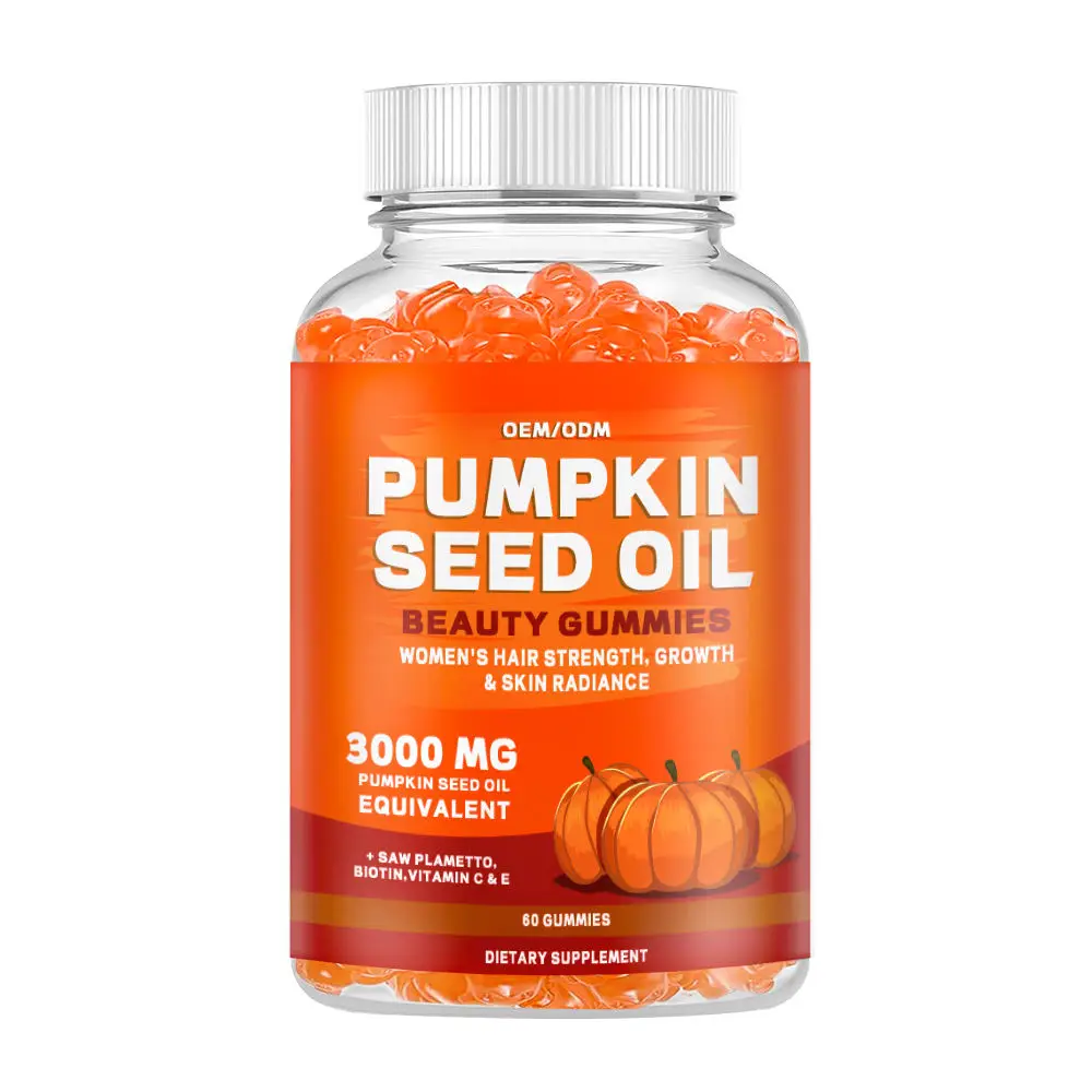 Bulk Beauty Gummies with Pumpkin Seed Oil Vitamin C Biotin Antioxidant Health Supplements Support Women Skin Hair Growth