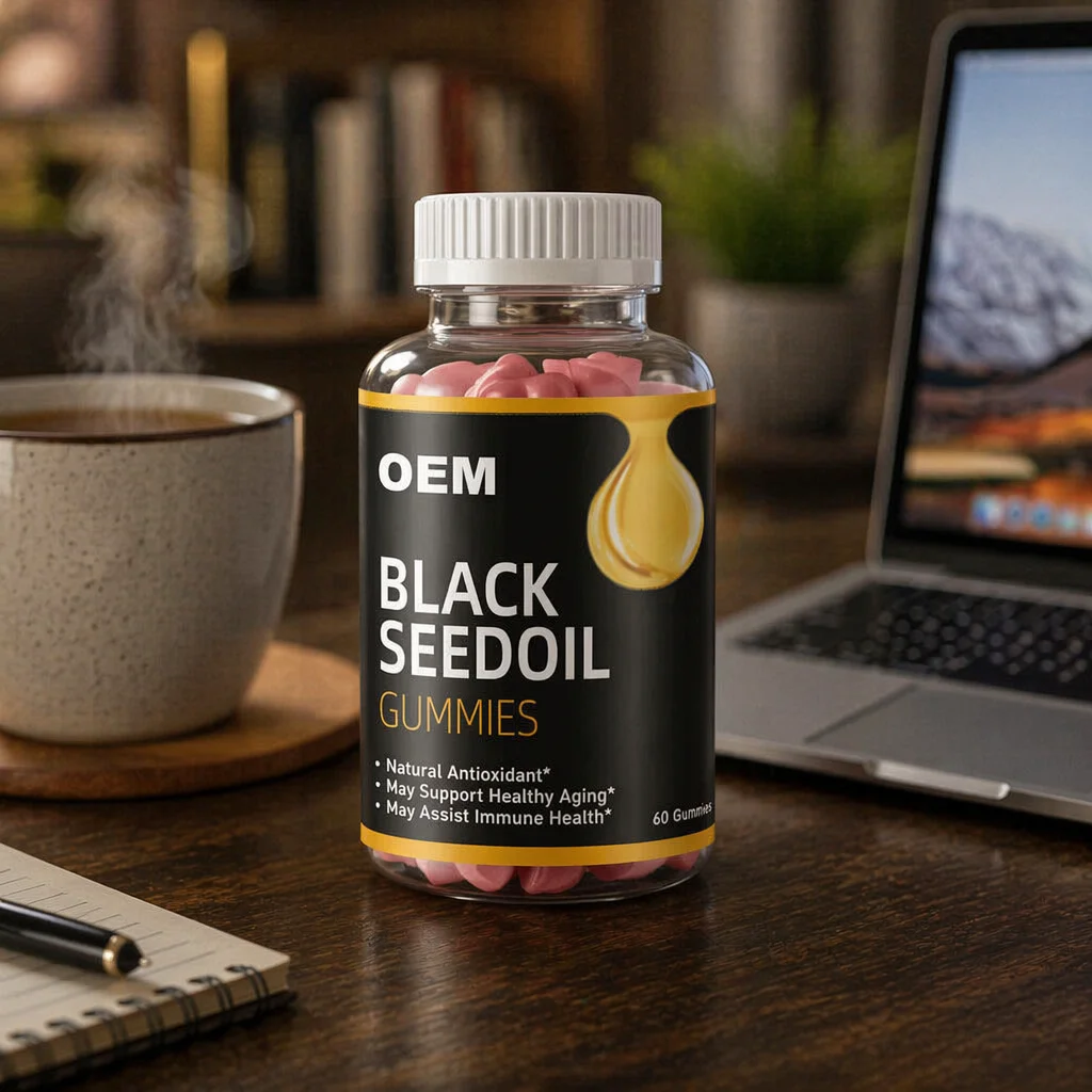 OEM Black Seed Oil Gummies Vegan Sugar Free Gomitas Gummy Candy Support Healthy Aging Nutritional Supplements