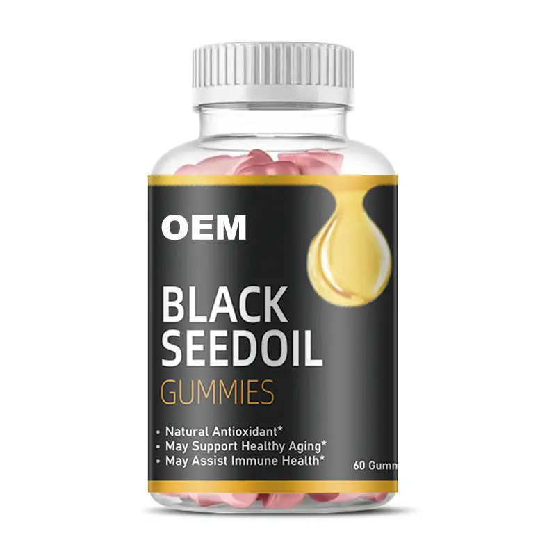OEM Black Seed Oil Gummies Vegan Sugar Free Gomitas Gummy Candy Support Healthy Aging Nutritional Supplements