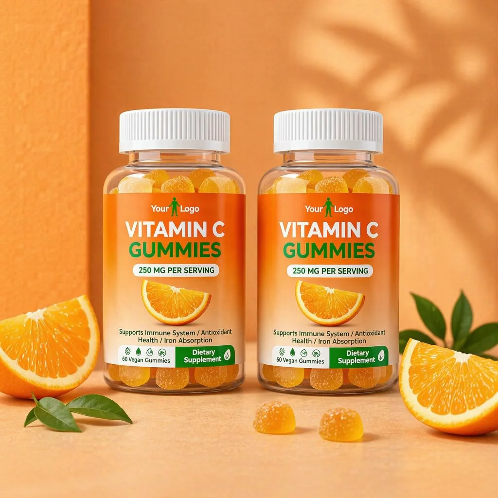 OEM/ODM Vegan Vitamin C Gummies for Adult and Kid Support Immune System Antioxidant Health Supplements