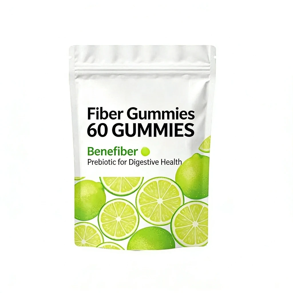 Wholesale Hot Style Fiber Gummies for Adult Kid Lime Flavor Green Gummy Prebiotic Supplements for Digestive Health