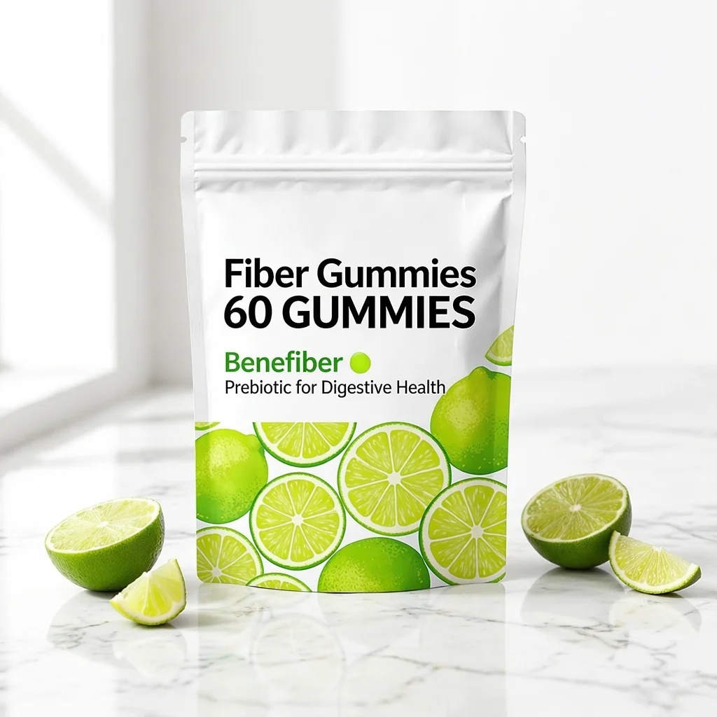 Wholesale Hot Style Fiber Gummies for Adult Kid Lime Flavor Green Gummy Prebiotic Supplements for Digestive Health