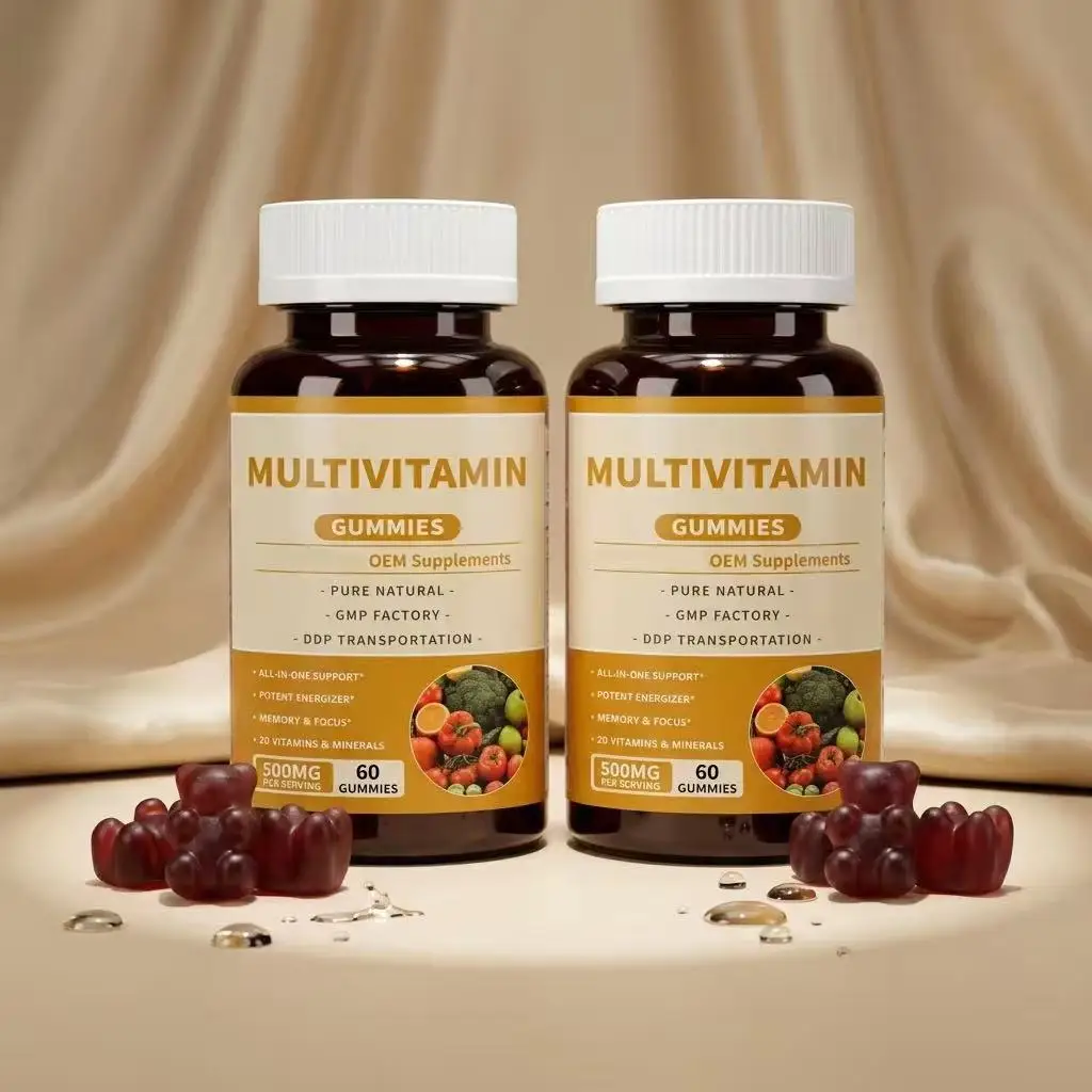 Skin Hair Multivitamin Gummies for Adult Vitamin Vegan Gluten Free Dietary Supplements OEM ODM Private Label